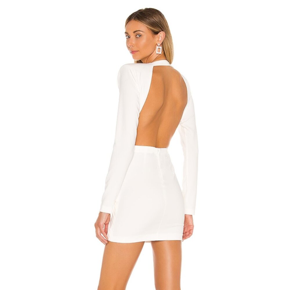 Michael Costello White Backless Dress